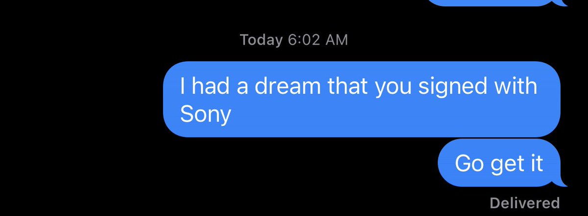 When you wake up at 6am just to tell your friend that you had an awesome dream about them: