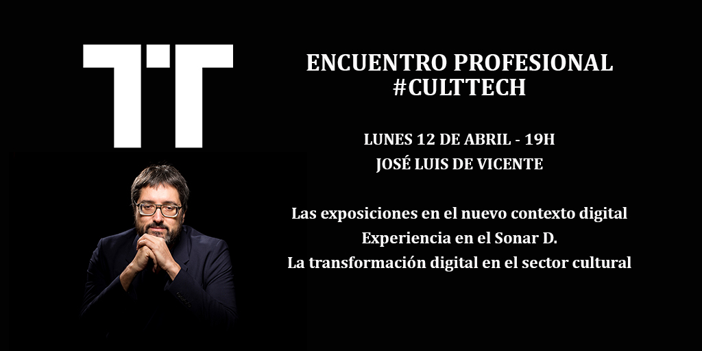¿Aun no os habéis apuntado? ¡El lunes os invitamos a un nuevo webinar #Culttech!
😍Tenemos muchas ganas de hablar de #cultura y #tecnología con <a href="/jldevicente/">José Luis de Vicente</a>, investigador cultural, comisario y periodista.
¡Inscríbete!📩rocio@culturaycomunicacion.com