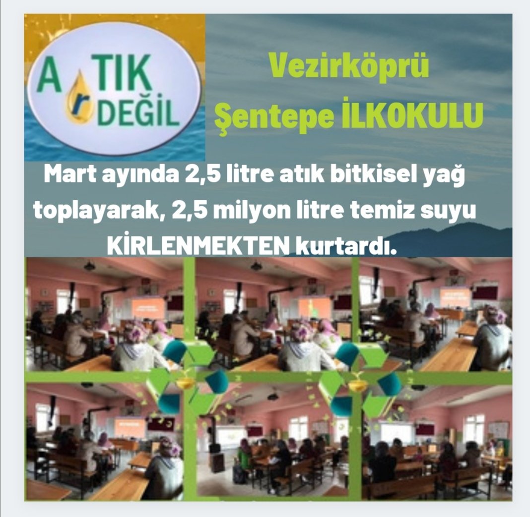 vekad55's tweet photo. #ARTIKDEĞİLPROJESİ
@RTErdogan
@EmineErdogan
@ziyaselcuk
@tcmeb
@TCSamsunValilik
@vezirkoprubel
@samsunmem
@samsunarge
@vezirkoprumem
@VezirköprüŞentepeİlkokulu
@vekad55
@erkan_ulasir
#ARTIKDEĞİL  #sıfıratık
#geridönüşüm #bitkiselatıkyağ https://t.co/Uwuq6dTUdk