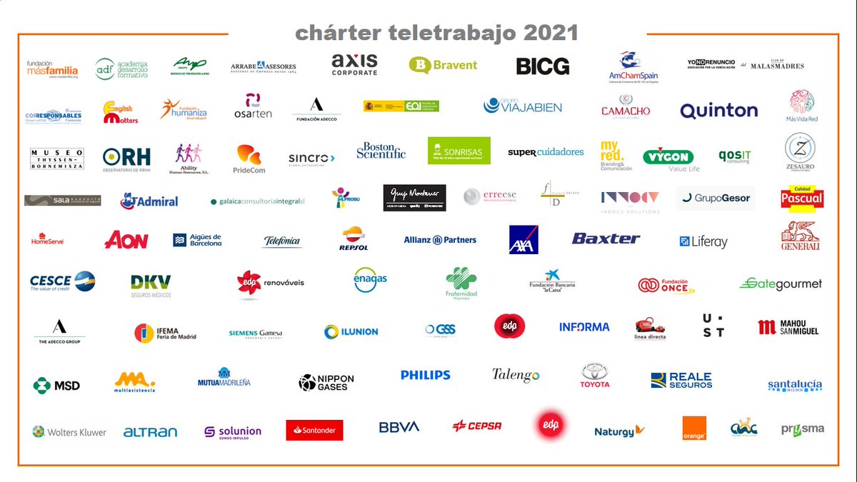 SincroAsesores's tweet photo. 👩💻👨💻Os deseamos a tod@s un #FelizFinde y os dejamos con una foto que nos encanta 😊: la foto con el logo de las 101 #empresas que se han adherido (o ratificado, como en el caso de #SincroGO) al #charterefr de #TELETRABAJO de @masfamilia https://t.co/r9AN3N5ZWc