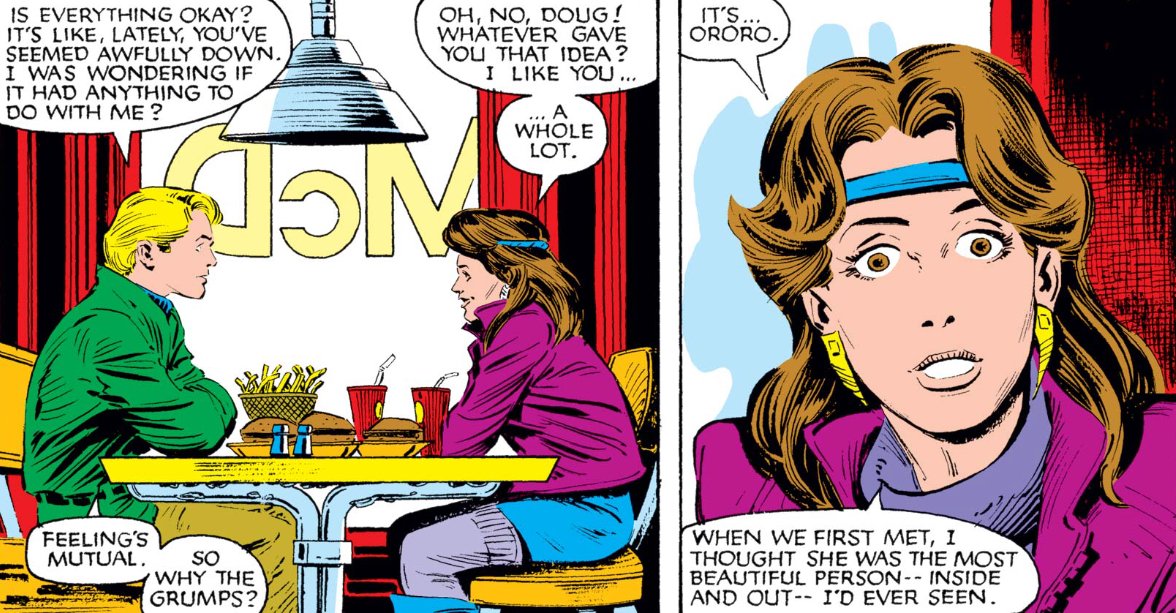 ...Kitty's age, and it's great to see her begin to build a group of peers her age despite her preference toward the older X-Men.Claremont builds a natural openness and vulnerability between the two- and addresses the emotional confusion building inside Kitty because of it.