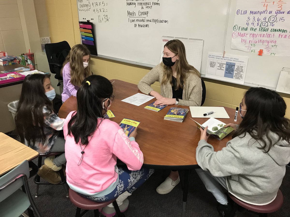 mkoskroba's tweet photo. Anna’s small reading group had a great conversation learning about child labor!  So excited to see the students exploring the wonderful world of teaching!  #nnhs_cte #203unites #huskiestrong https://t.co/hR8IgEWli7