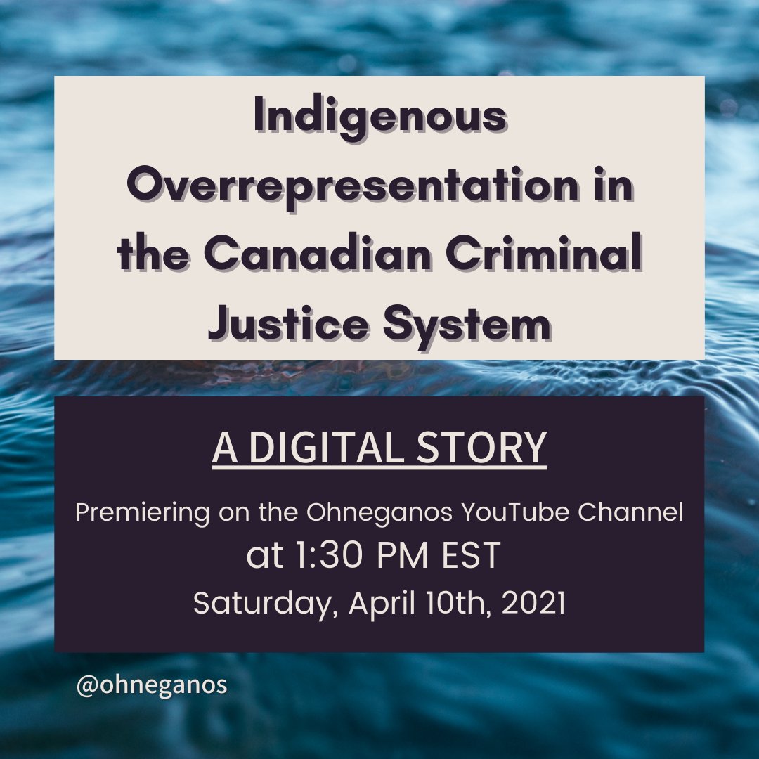 Make sure to check out our newest digital story, premiering tomorrow at 1:30PM! This digital story presents a discussion regarding Indigenous overrepresentation in prison and the injustices tied to the fact. Available here:
youtube.com/watch?v=z91lQ4…