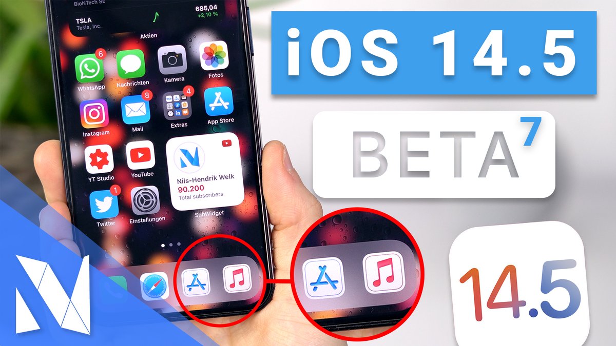 NilsHendrikWelk's tweet image. Am Mittwoch hat Apple iOS 14.5 Beta 7 veröffentlicht und ich möchte euch gerne in diesem Video alle Neuerungen, Änderungen und anderen Hinweise auf zukünftige Versionen geben📱💪🏼 Schaut gerne jetzt direkt vorbei 🔥 #iOS145Beta7 #iOS145 #iOS14Beta 
--&amp;gt; youtube.com/watch?v=g_KZxz…