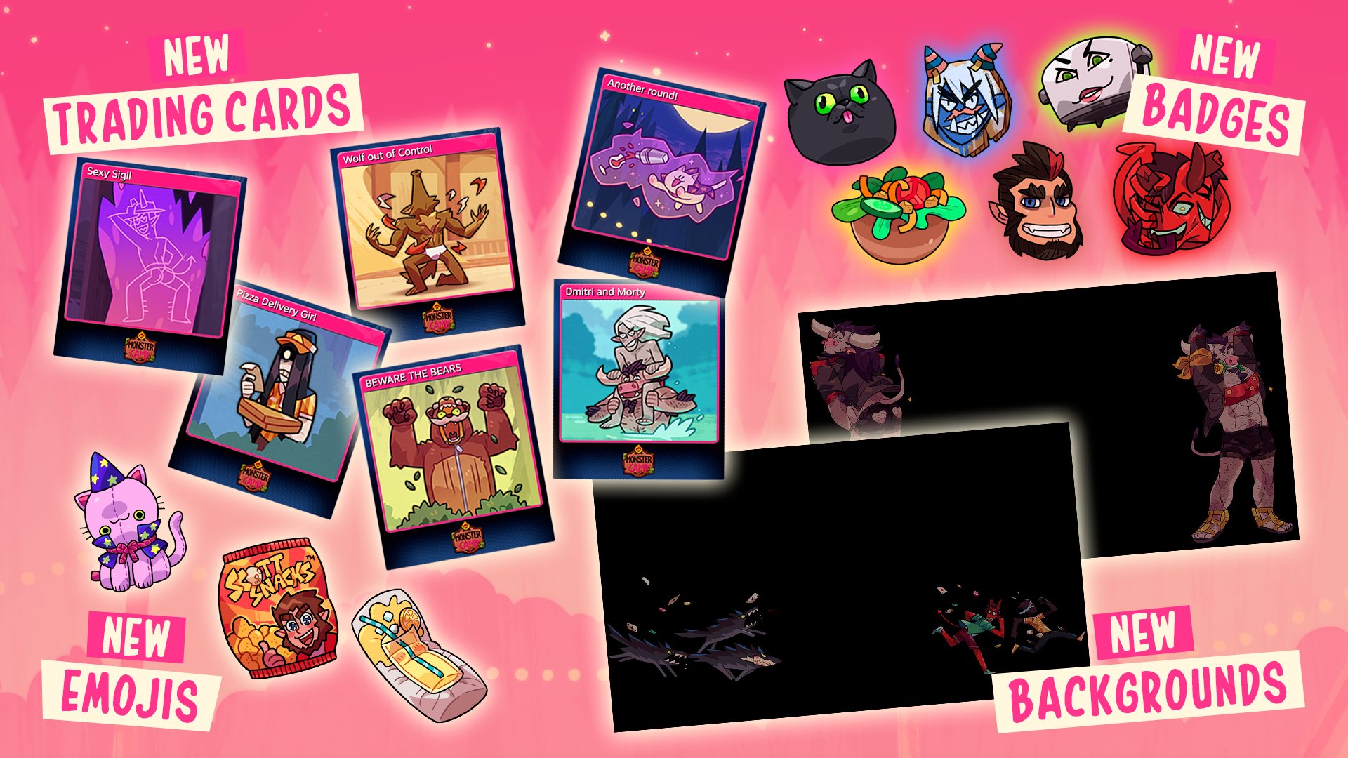 Monster Roadtrip is OUT! on Twitter: "STEAM STUFF! With last update we  added all that shiny Steam stuff you may want to collect. Trading cards!  Badges! Emojis! Play the game! Get the