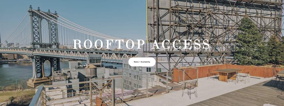 Looking forward to the warm sunny days ahead! The rooftop at our studio has a great view of Manhattan Bridge + Dumbo Park and it's available for your next rooftop shoot! Visit our website for rates and more info: wtfdumbo.com