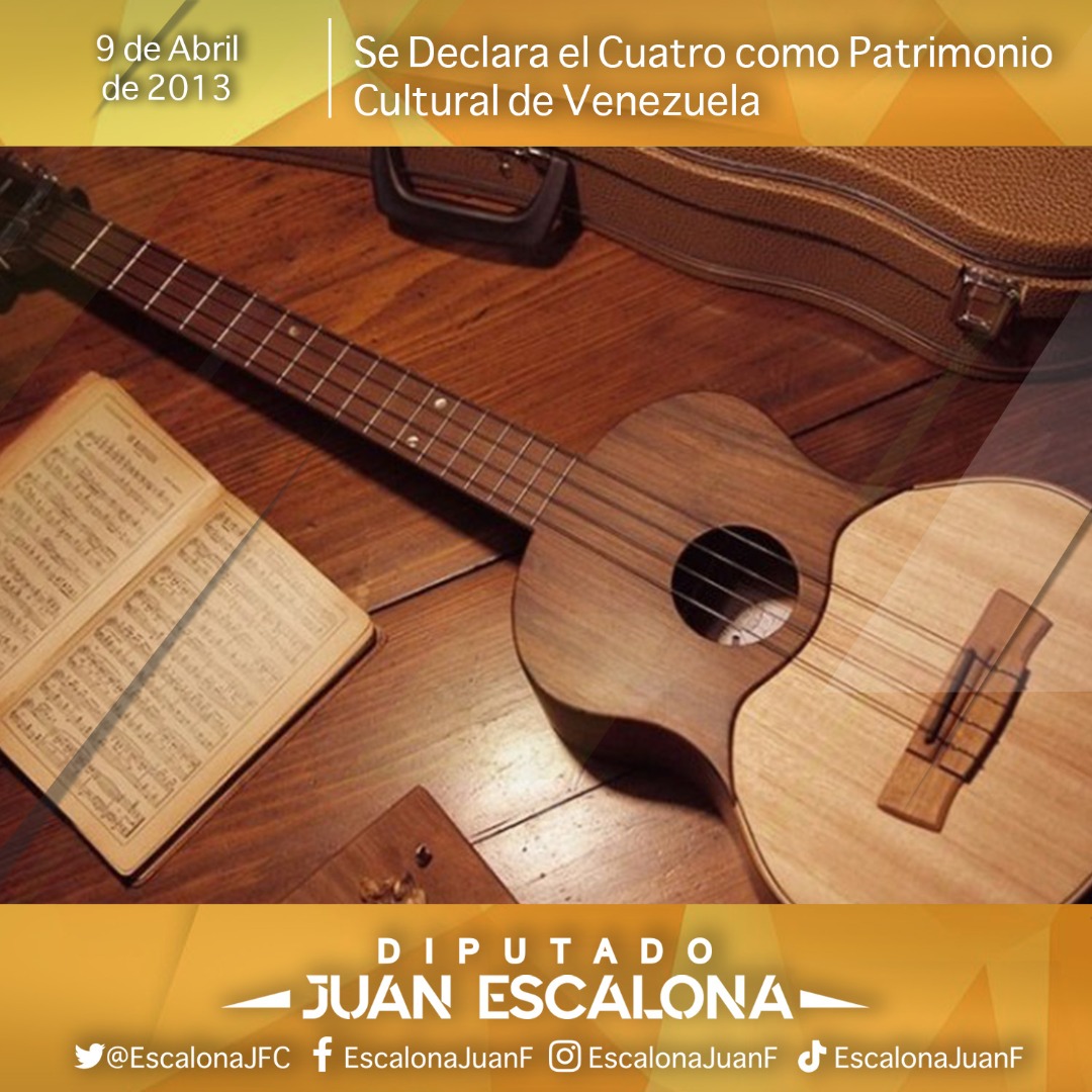 CapitanEscalon's tweet photo. Me uno al júbilo que embarga a todo el pueblo venezolano por el 8vo Aniversario de la declaración del Cuatro como Patrimonio Cultural de Venezuela. Instrumento que define nuestra identidad nacional, símbolo de nuestra llaneridad y nos ha regalado un gran legado cultural. https://t.co/HZRV461PLm