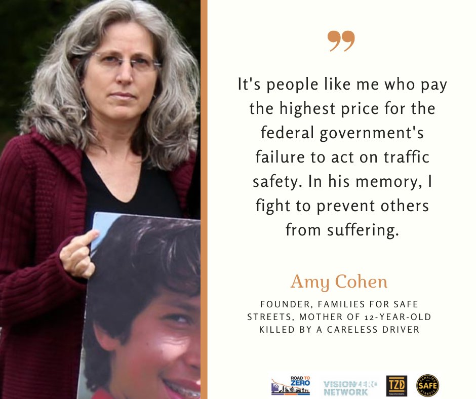 .<a href="/amylcohen/">Amy Cohen</a> lost her 12-year-old son to a careless driver. Now she's fighting with <a href="/Fam4SafeStreets/">Families for Safe Streets National</a> to help ensure other families don't experience the same.

She asks <a href="/SecretaryPete/">Secretary Pete Buttigieg</a> for a #ZeroTrafficDeaths pledge. zerotrafficdeaths.org