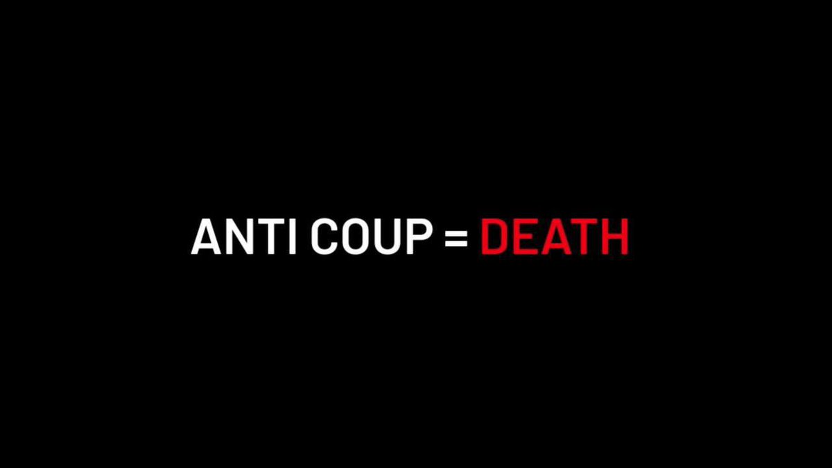 Military controlled channel MRTV announced today on 8pm news that 4 detained civillians from Bago and 19 pro-democracy civillians from North Oakkala, Yangon were SENTENCED TO DEATH with penal code 396.
CRPH ASSEMBLE
#WhatsHappeningInMyanmar #Apr9Coup 
#InternetShutdown