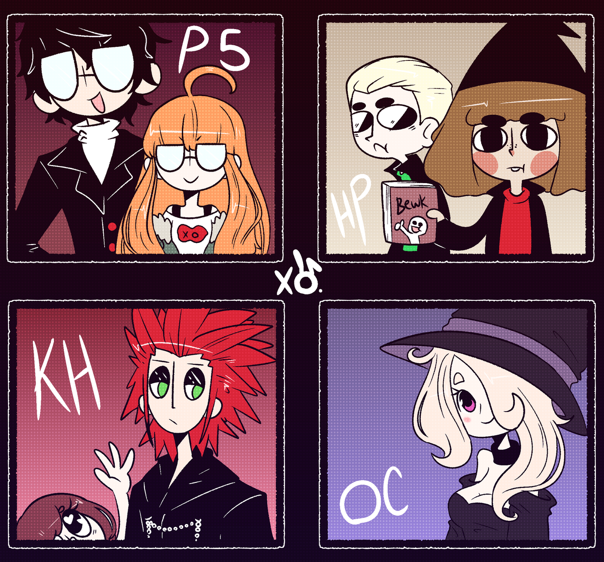 XObunny04's tweet photo. Got bored and decided to draw my little differences....and I mean little, of the content I draw. Noticed some of them?
#P5 #P5R #Rentaba #Harrypotter #KH3 #Kingdomhearts https://t.co/8dk77gvrM5