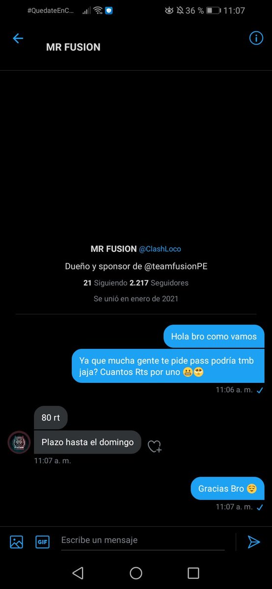 Ayuden gente se que es mucho para mi, pero se puede les agradezco su Rt y gracias a <a href="/ClashLoco/">MR FUSION</a> por la oportunidad de intentar ganarmelo.

RT = FOLLOW 🥺