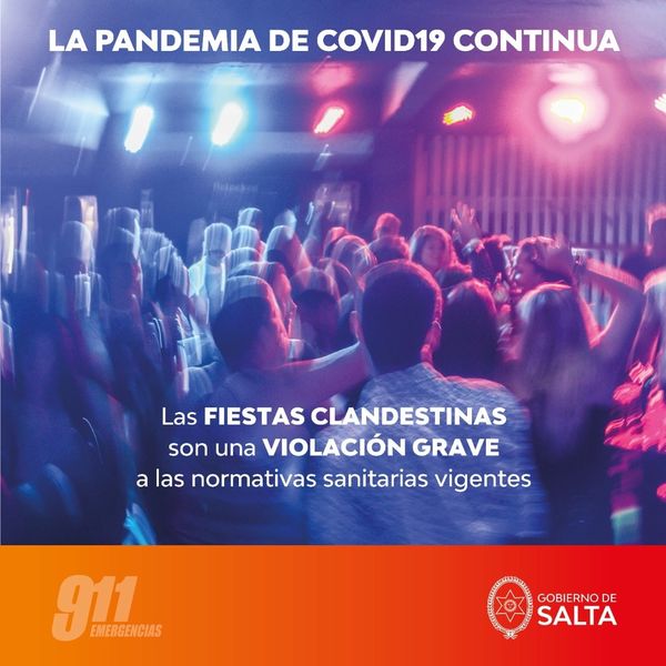 seguridad_salta's tweet photo. ‼️Tu aporte es fundamental.🗣️
❗️Si detectas una fiesta clandestina comunícate al Sistema de Emergencias 9-1-1.☎️

▶️Te estamos cuidando🔀

#MinSeguridad  #SE911  #SeguridadSalta  #GobiernoPresente https://t.co/M8lumCi9uv