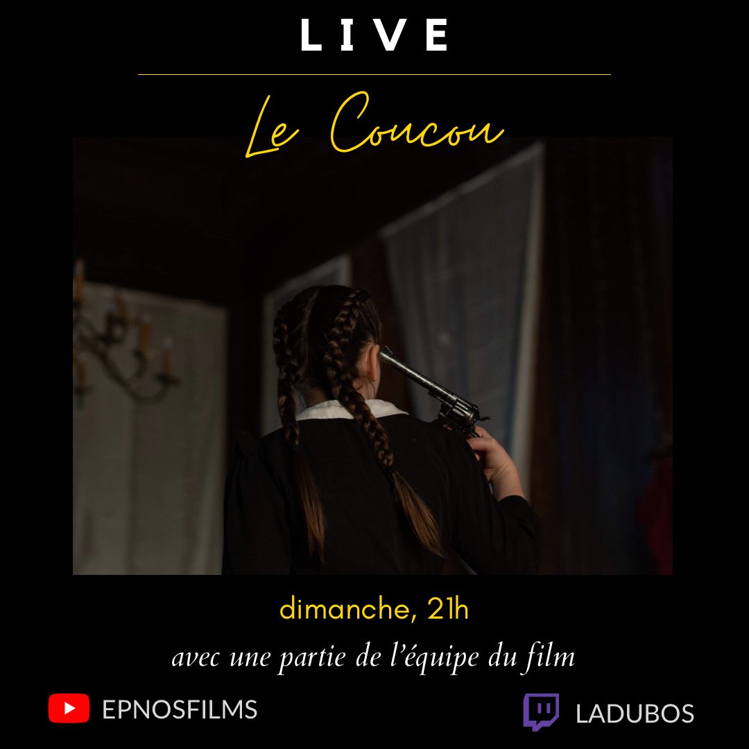 Une partie de l’équipe du Coucou de <a href="/lalouisechauvet/">louise</a> pour le <a href="/festivalnikon/">Nikon Film Festival</a> sera rassemblée dimanche à 21h pour un live sur notre chaîne YouTube et sur la chaîne twitch de @feItonasty 🎥

On vous attend nombreux 🐤🔄