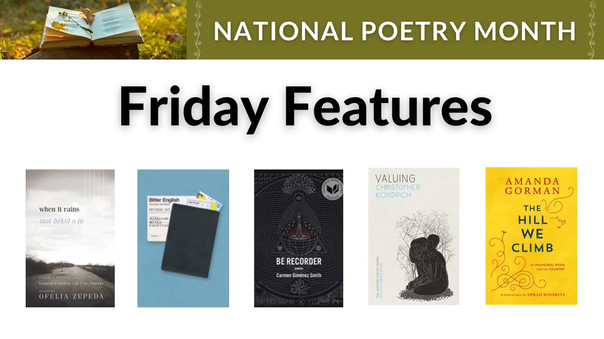 It’s time for another #FridayFeatures focusing on #NationalPoetryMonth! You can learn more about any of these titles here: library.fandm.edu/fridayfeatures