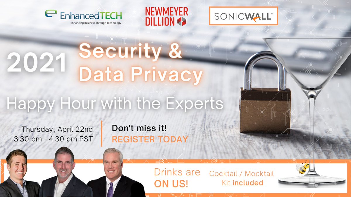 enhanced_tech's tweet image. Join us for a drink, while we discuss security, privacy, and the threat landscape for 2021! You don't want to miss it!

eventbrite.com/e/2021-securit…

#cybersecurity #security #dataprivacy #infosec #ransomware #virtualevents