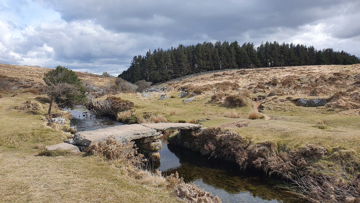 The Walla Brook clapper bridge, Scorhill Down, NE #Dartmoor #Devon.