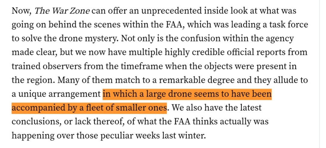 33 Incroyable toutes ces SIMILITUDES (voir tweet n°13) entre ces soit -disant drones qui ont survolé les sites nucléaires américains et français, vous ne trouvez pas ? Dans les deux cas nous avons affaire apparemment à une flotte de petits drones et un beaucoup plus grand