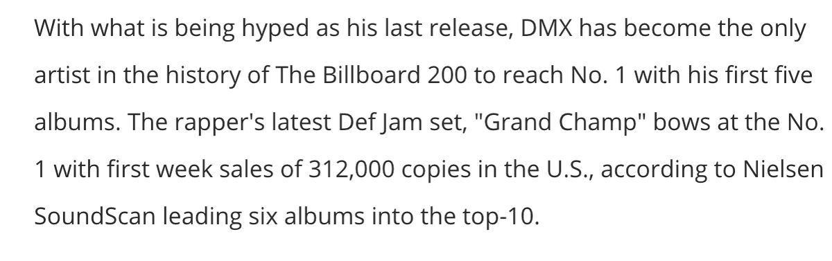 dmx albums hit number 1