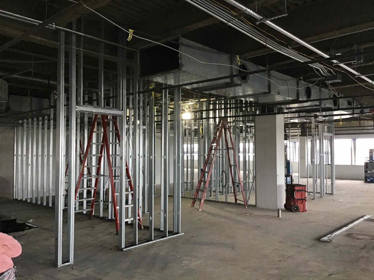 TimberlineConst's tweet photo. #FeatureProjectFriday: We are working on a fast-track fit-out for Inkbit, a technology firm known for it's innovations in 3D printing, in Medford. With a great location next to the Wellington T Station and views of the entire Boston skyline, this new space is going to impress! https://t.co/XXlcBtD3su