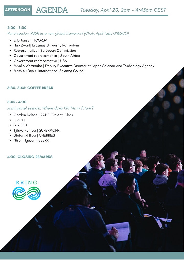 RRING_PROJECT's tweet photo. Check out the agenda for the upcoming #RRING summit and register here : 
https://t.co/IpVOzUu2FE

#conference #rri #responsibleresearch #innovation #science https://t.co/4ahBmU88zN