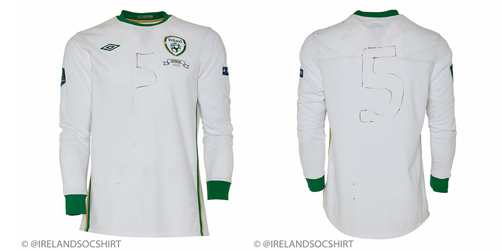 Richard Dunne Ireland Match Worn vs Russia 2011