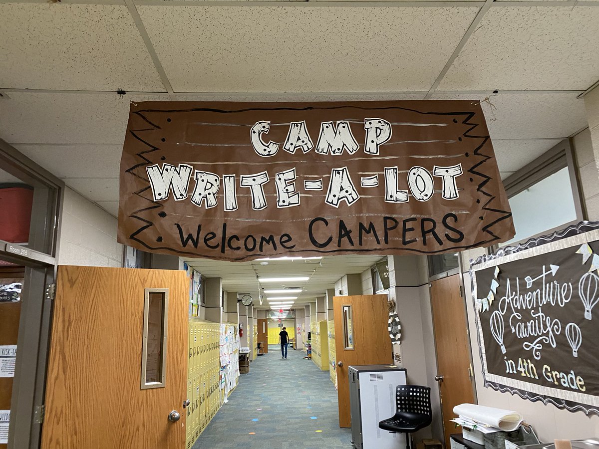 KoriHaverstick's tweet photo. Getting ready for our campers today!! #campwritealot #ourlastcamp @Coppellisd @PinkertonCISD #teampinkcisd https://t.co/t71xldkQ36