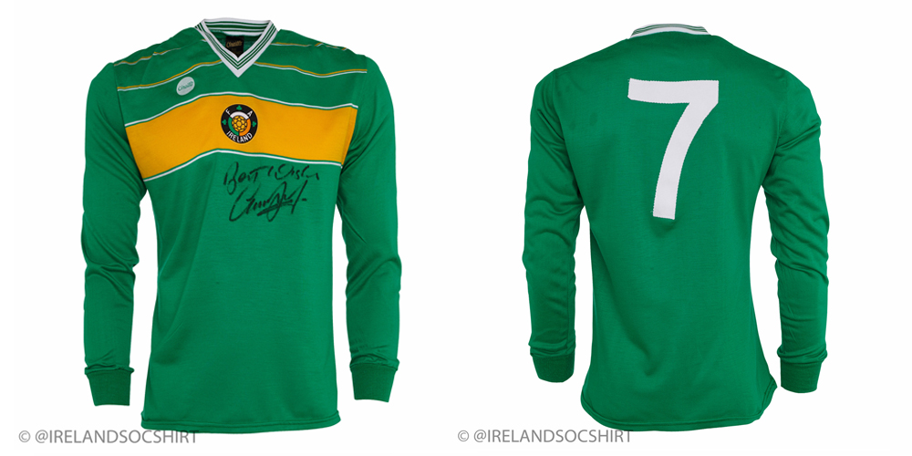 Gerry Daly Irlande Match Worn Shirt 1985