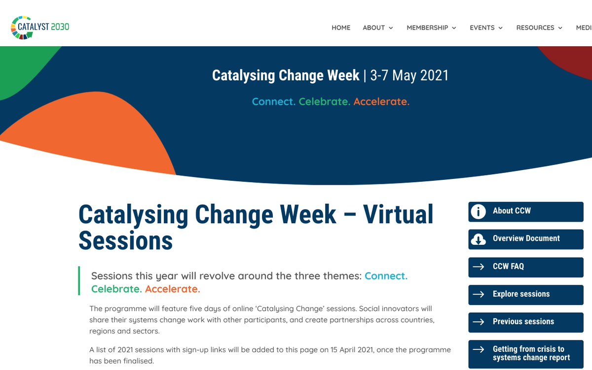 SharonZivkovic's tweet image. Save the dates!!
Catalysing Change Week 3-7 May 2021
Social innovators sharing their systems change work and creating partnerships across countries, regions and sectors. 
Program available 15th April 
@Catalyst_2030 @ASENAalliance @AdelSocEnt  #socent 
tinyurl.com/2m3bxaha