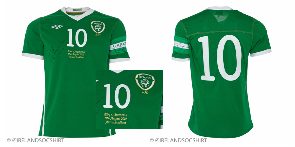 Robbie Keane Irlande Match Worn Shirt vs Argentine