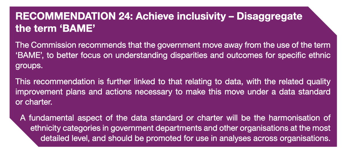 THREADWhat's behind the Sewell report's recommendation to disaggregate the term 'BAME'? #RaceReport