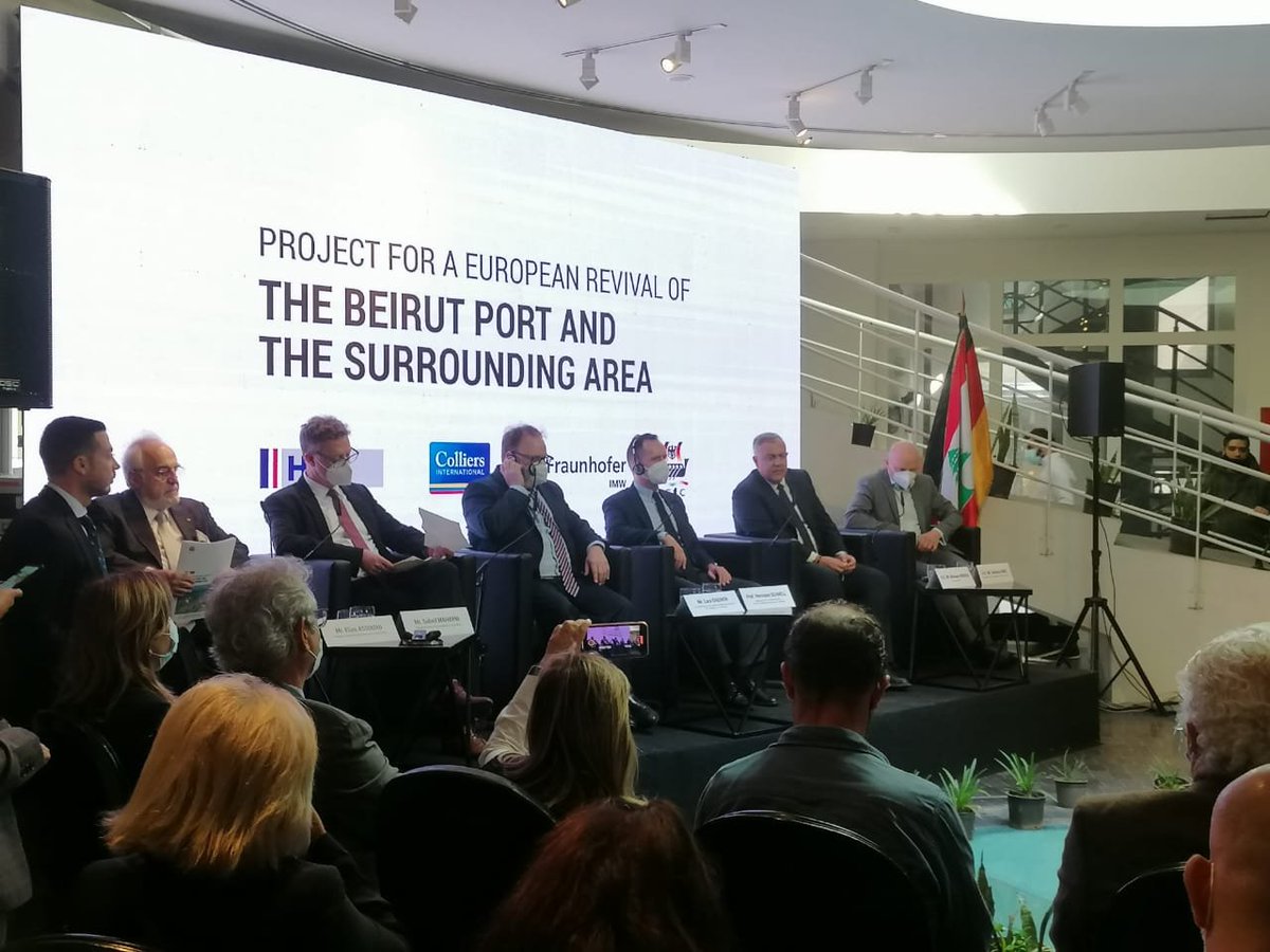 A press conference called "German project for a European revival of the Beirut port and the surrounding area" is ongoing.Suheil Mahayni of Hamburg port consulting says these are the 4 goals:A/ build highly efficient port