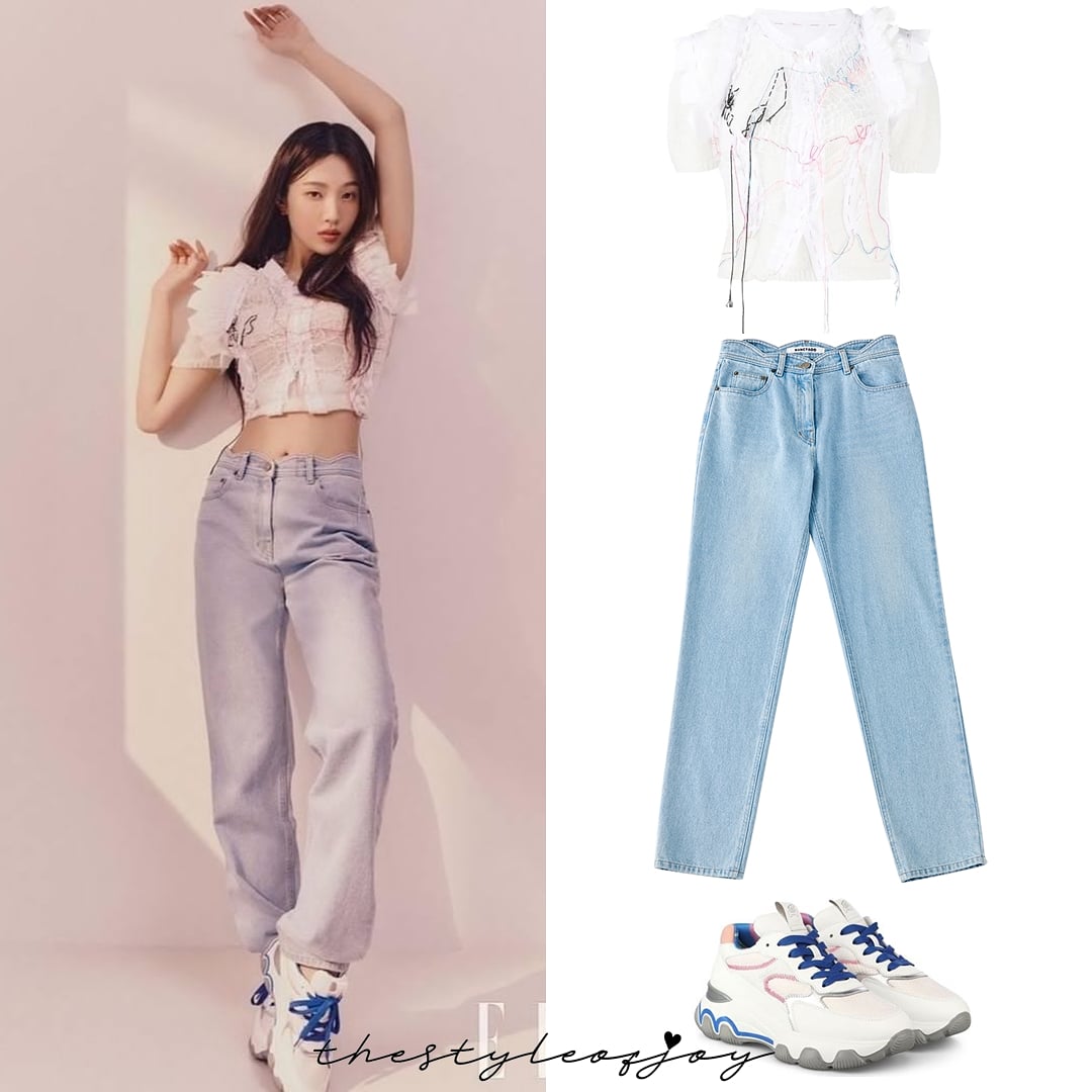 thestyleofjoy's tweet photo. Joy for march issue of Elle Korea

#maisonmargiela deconstructed knitted top ($735)
#nancyboo curved waistband denim pants (₩168,000)
#hogan sneakers (€450)

#tsoj_maisonmargiela #tsoj_nancyboo #tsoj_hogan

#RedVelvet #Joy #ParkSooyoung #레드벨벳 #조이 #박수영 #TheStyleOfJoy https://t.co/lhAgRLVB2S