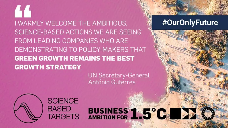 globalcompactUK's tweet photo. Over one thousand companies worldwide are fuelling the #ZeroCarbonTransition by committing to #ScienceBasedTargets, with almost 500 signed on to the Business Ambition for 1.5°C campaign. 

Ready to join them? Find out more: https://t.co/tp8cgPGGIZ #OurOnlyFuture https://t.co/RlOWHTjS1D
