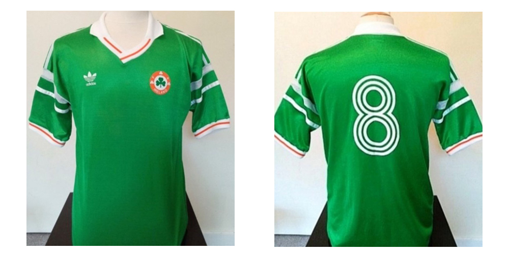 Ray Houghton Irlande Match porté maillot Euro 88 contre l'Angleterre