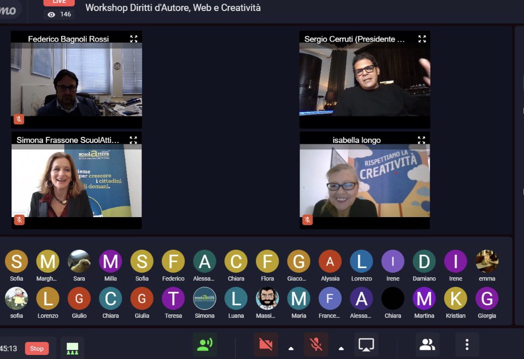 Emcaitalia's tweet photo. Concluso il primo Workshop con scuole superiori di Roma e Milano su Diritti d’autore,web e creatività. Una platea di oltre 150 ragazzi che partecipano al progetto https://t.co/txpV2WCvBo  in percorso #pcto @AFI_IT @FAPAV_IT @NUOVOIMAIE @SIAE_Official @MPAEurope grazie a tutti! https://t.co/273rG2qb4T