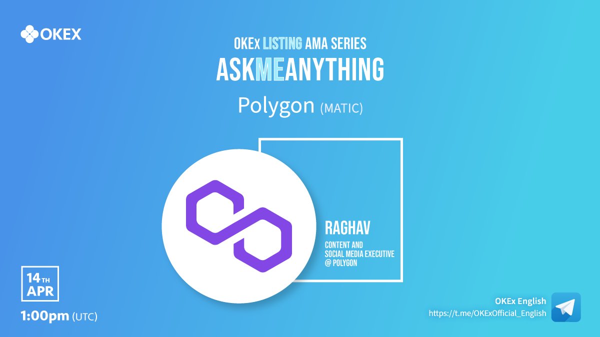 okx's tweet photo. ⚡ @OKEx Retweet Campaign with @0xPolygon⚡

60 OKEx users will win up to 600 $MATIC 🎁

✅ RT, Follow @OKEx, @ 2frds
✅ Fill &amp; submit Qs: https://t.co/tZ9tJdQBRs
🗣️ Join #AMA on Apr 14 at 13:00 (UTC) with Raghav, Content &amp; Social ME

Get involved: https://t.co/ivGn3zZkMS https://t.co/JO3Fotg8oq
