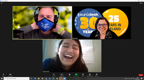 EurodeskIreland's tweet photo. ❤️ working with @EurodeskIreland multipliers &amp; @EurodeskYouthIE! Thanks @tjhourihan &amp; Fabian from @yiyoungvoices &amp; @Jacky_Casserly! @Leargas @EYEGalway2021 @yicletterkenny @YouthInfoDub @SpunOut @euroguidanceIE @VSI_Ireland @eurireland https://t.co/G1KgoyeV6b