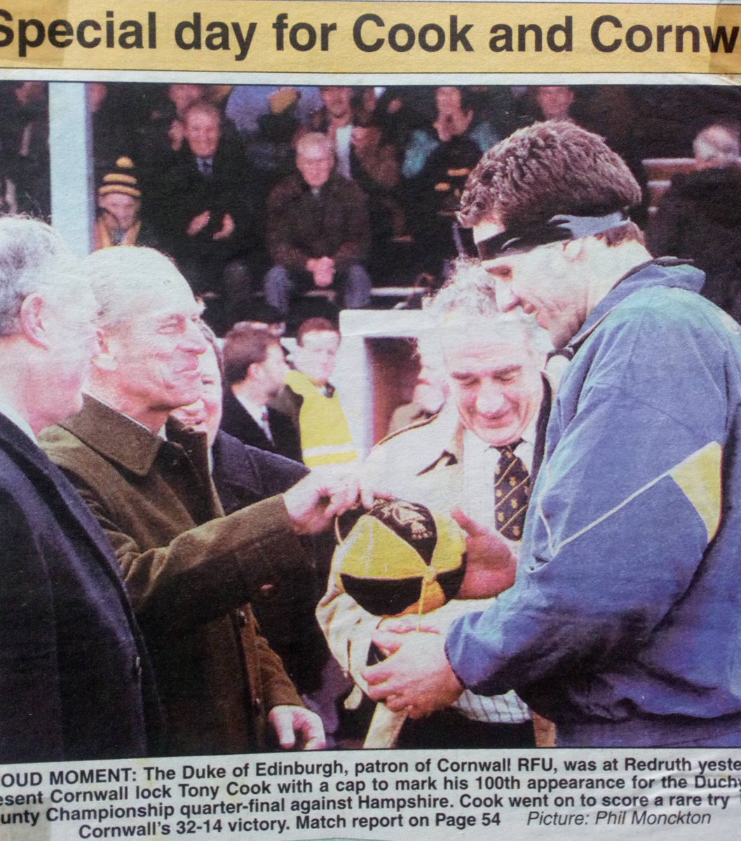 Cornwallrugby's tweet photo. A proud day when our Patron visited @RedruthRugby to present @tony12792 with his cap to mark 100 games for Cornwall https://t.co/QQ00kA3zTH