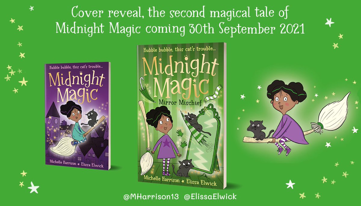 COVER REVEAL: I’m delighted to share the beautiful cover for Mirror Mischief, the 2nd in the Midnight Magic series for young readers. Illustrated by @ElissaElwick, designed by @sophie_bransby, and published by @LittleTigerUK. Pre-order here: waterstones.com/book/midnight-…