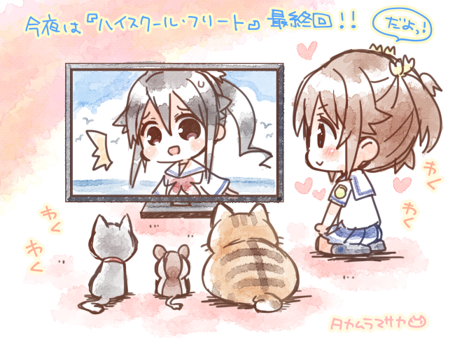…新しい絵が間に合わなかったから再放送のとき描いたらくがきなのです。お詫びに(?)5年前のTVアニメ放送が始まったときの絵と最終回のらくがきもどうぞ!
#はいふり5周年 #はいふり 