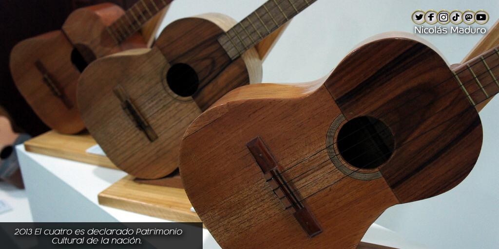 Celebramos 8 años de la declaración del “Cuatro” como Patrimonio Cultural de Venezuela. Un instrumento que ha recogido a lo largo de nuestra historia, el sentir y la esencia de la riqueza cultural de la Patria, transformándolos en música. ¡Viva la identidad nacional!