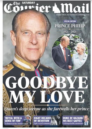 In Saturday's special edition of , Queen Elizabeth II's deep sorrow as she farewells her prince.