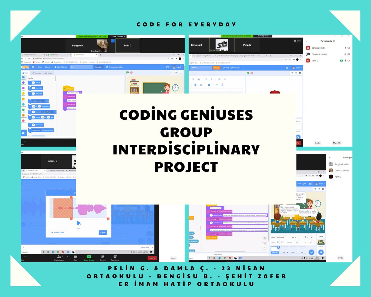 Beyhan ÇITAK - Coding Geniuses Grubu Disiplinler Arası Projemiz. Detaylar okul sitemizdedir. 
23nisano.meb.k12.tr/icerikler/codi…
#codeforeveryday #etwinning #turkiyetwinning #23NisanOrtaokulu