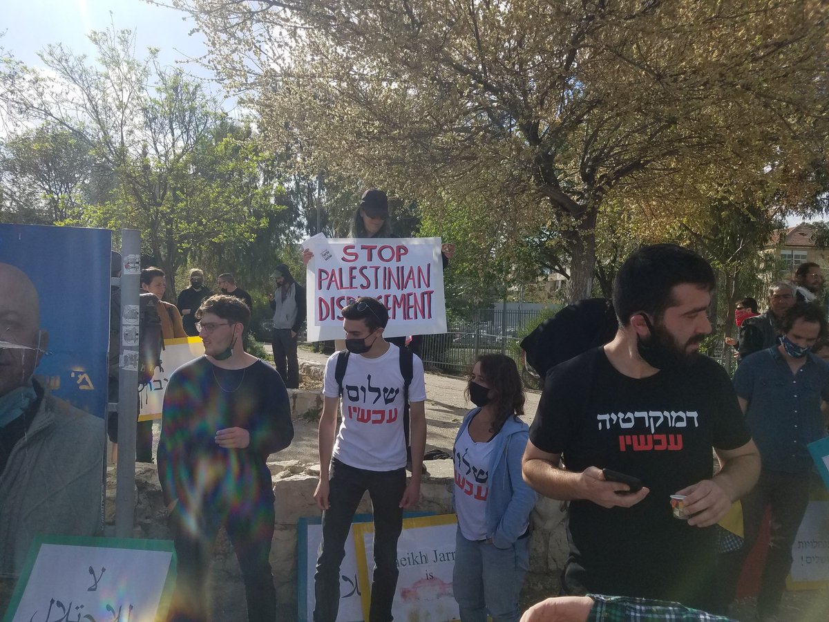 RIGHT NOW: Hundreds of Palestinian and Israeli activists are in Sheikh Jarra, on occupied East Jerusalem protesting the theft of Palestinian homes by illegal settlers.