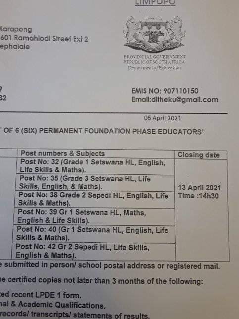 comforttenyeko's tweet image. Teachers vacancy thread over 40 vacancies👇