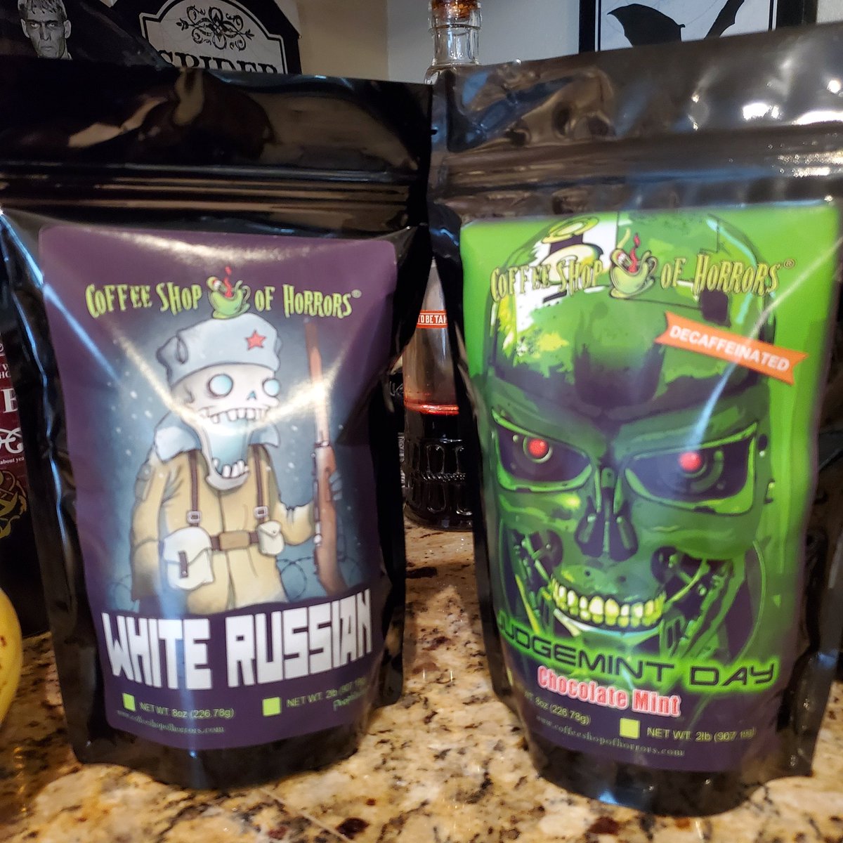 horror_with's tweet photo. A little Coffee in the morning to get you going! These are available at @coffeeshopofhorrors and soon @prometheusesoterica when they re-open at the new location. 
#coffeeshopofhorrors #coffee #coffeelovers #flavoredcoffee #decalf #horror #horrorcoffee #localbusiness https://t.co/bDBlqWa0Il