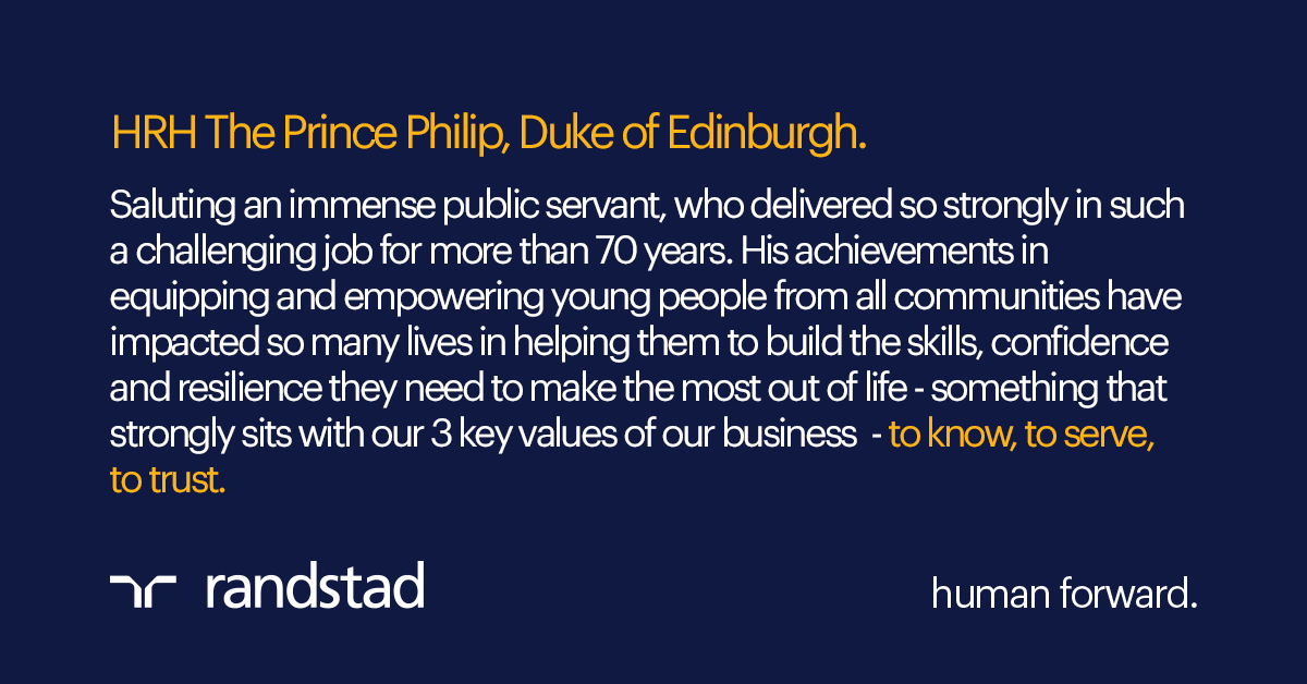 On the death of HRH The Prince Philip, Duke of Edinburgh.