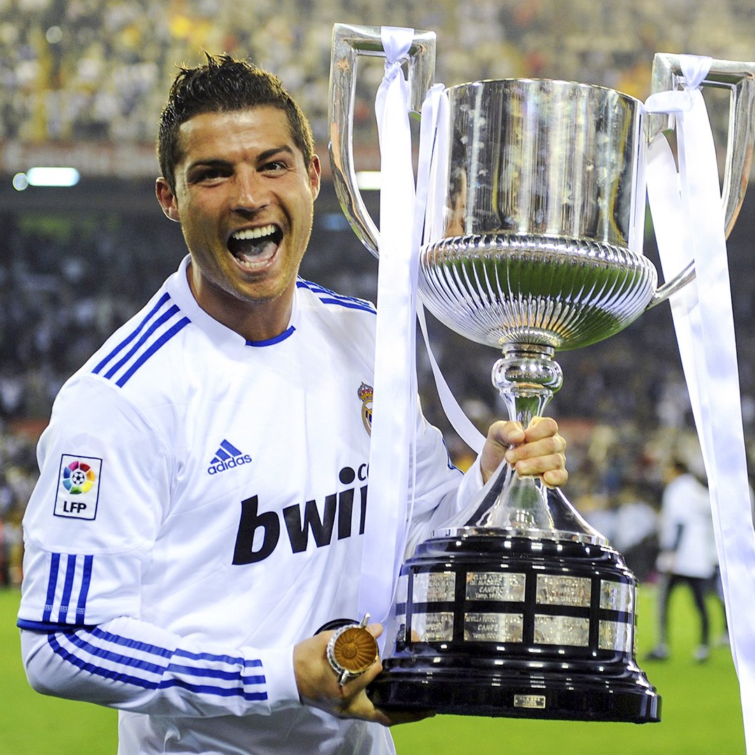 Cristiano Ronaldo got AIR in extra time of the 2011 Copa del Rey final, winning his first of 16 trophies with Real Madrid 
