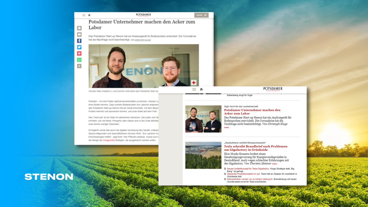 Unser Mitgründer Dominic Roth sprach kürzlich mit den "Potsdamer Neuesten Nachrichten" über die Vorteile des FarmLab für die Landwirtschaft. 
Hier geht's zum Interview: pnn.de/potsdam/high-t…