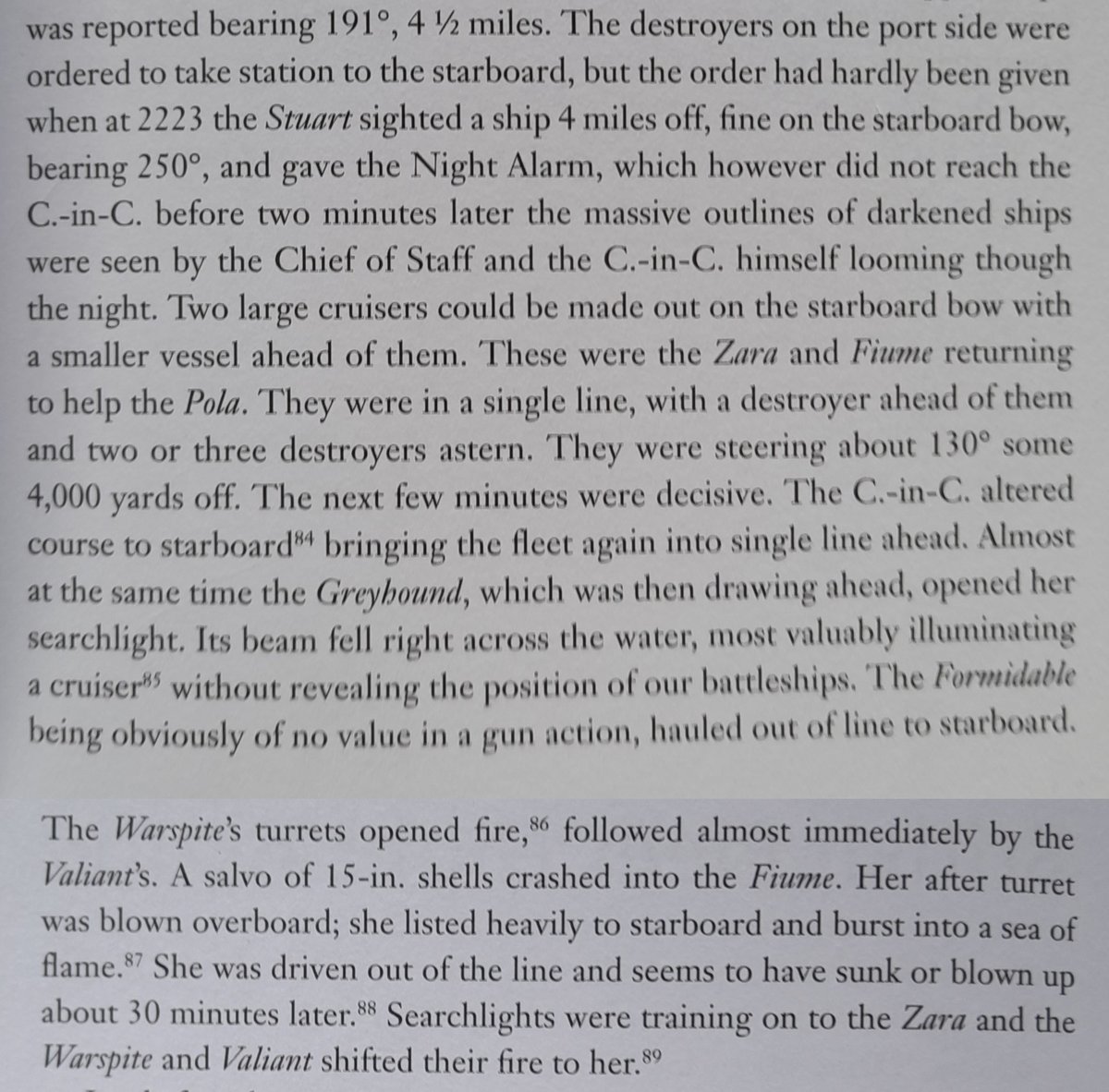 Philip’s role has been misdescribed recently, and sometimes exaggerated to commanding a 'battery' of searchlights and even being the person who ‘found’ the enemy fleet in the night action. Here is the Naval staff history, and Philip’s own words on his role.